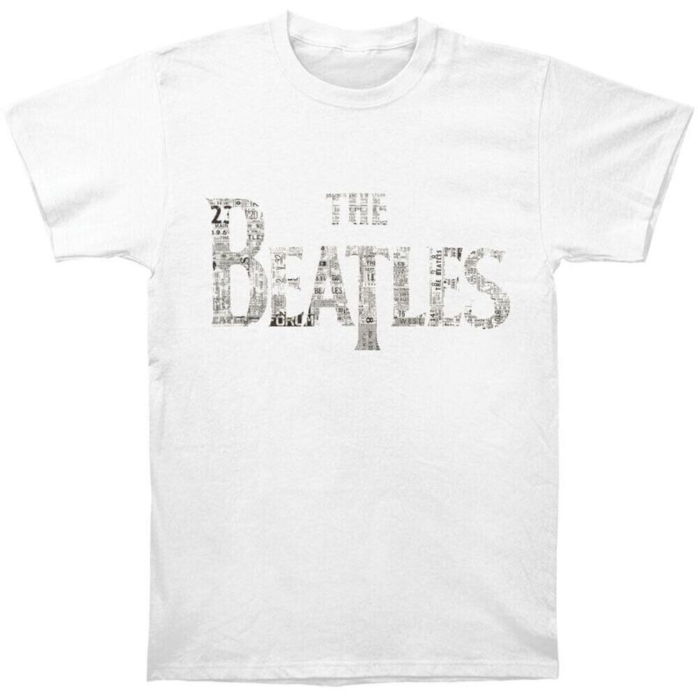 The Beatles Unisex Adult Drop T Logo T-Shirt / White
